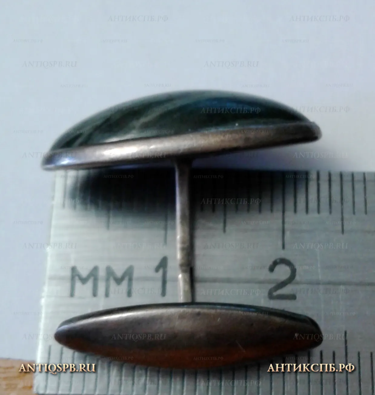 Запонка серебряная. 9СРС. СССР. Сер. ХХ века. №21592.1